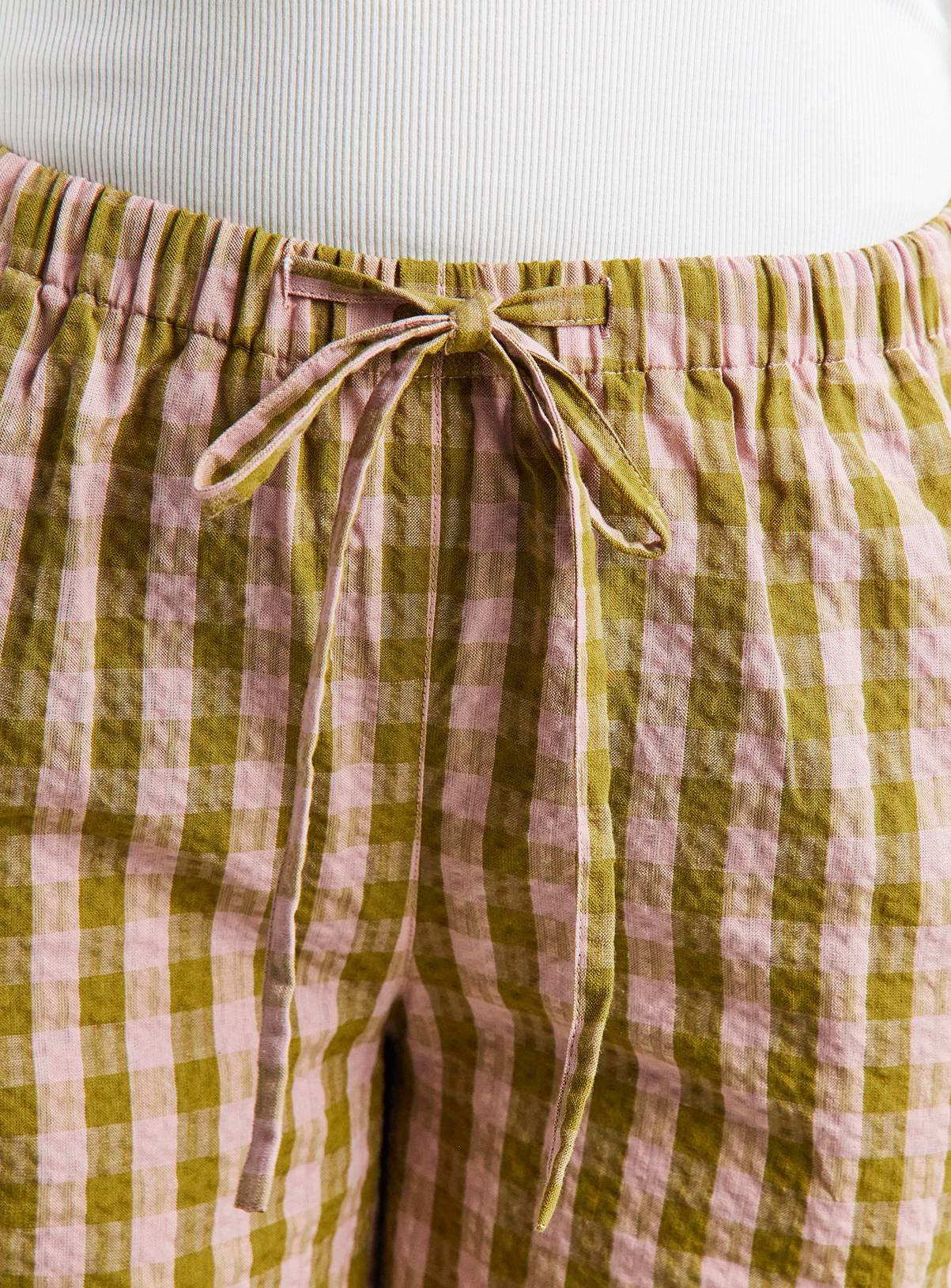 SIMPLY BE Brown & Pink Gingham Culottes 16 - Image 4